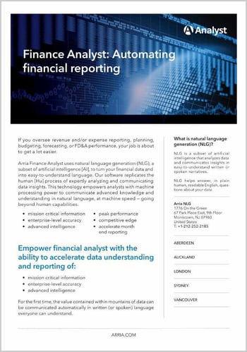 Arria Finance Analyst