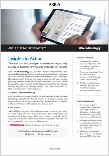 Arria for MicroStrategy